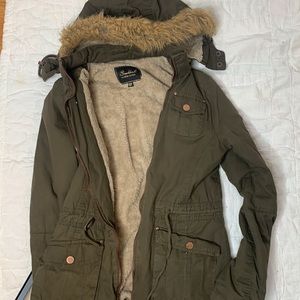 Green Fur-Lined Winter Coat